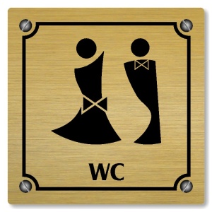 WC společné, 100x100mm, zlatá, Kansas